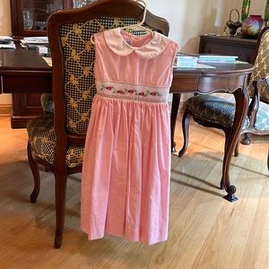 Pink/White Gingham Smocked Lady Bug Dress!  Brand-Bow Peep, Cotton/Poly, Size 6